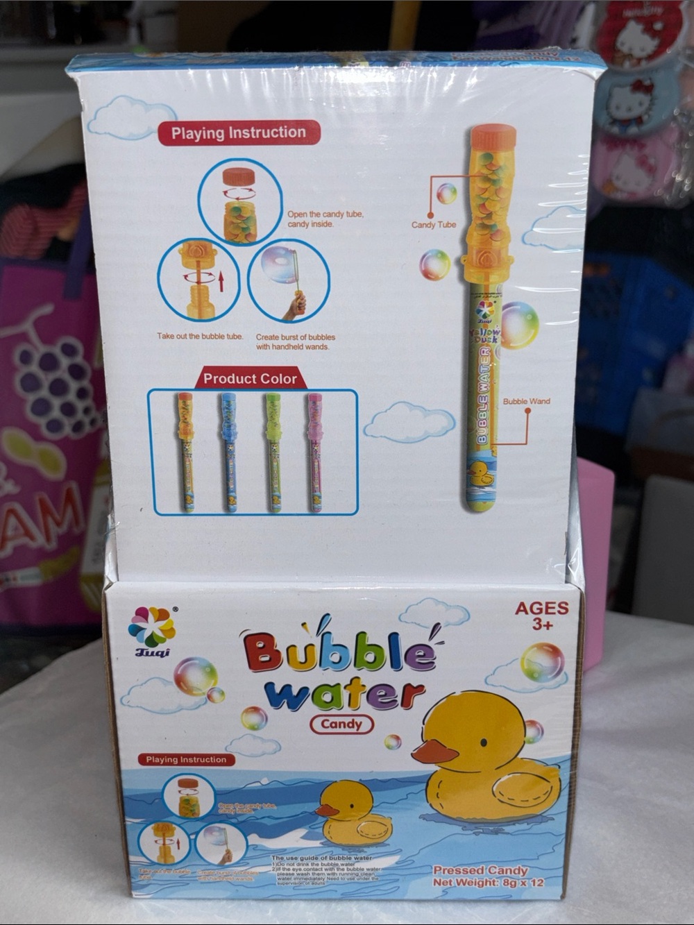 Bubble Water Candy Bubble Wand - Yellow -12 Pack